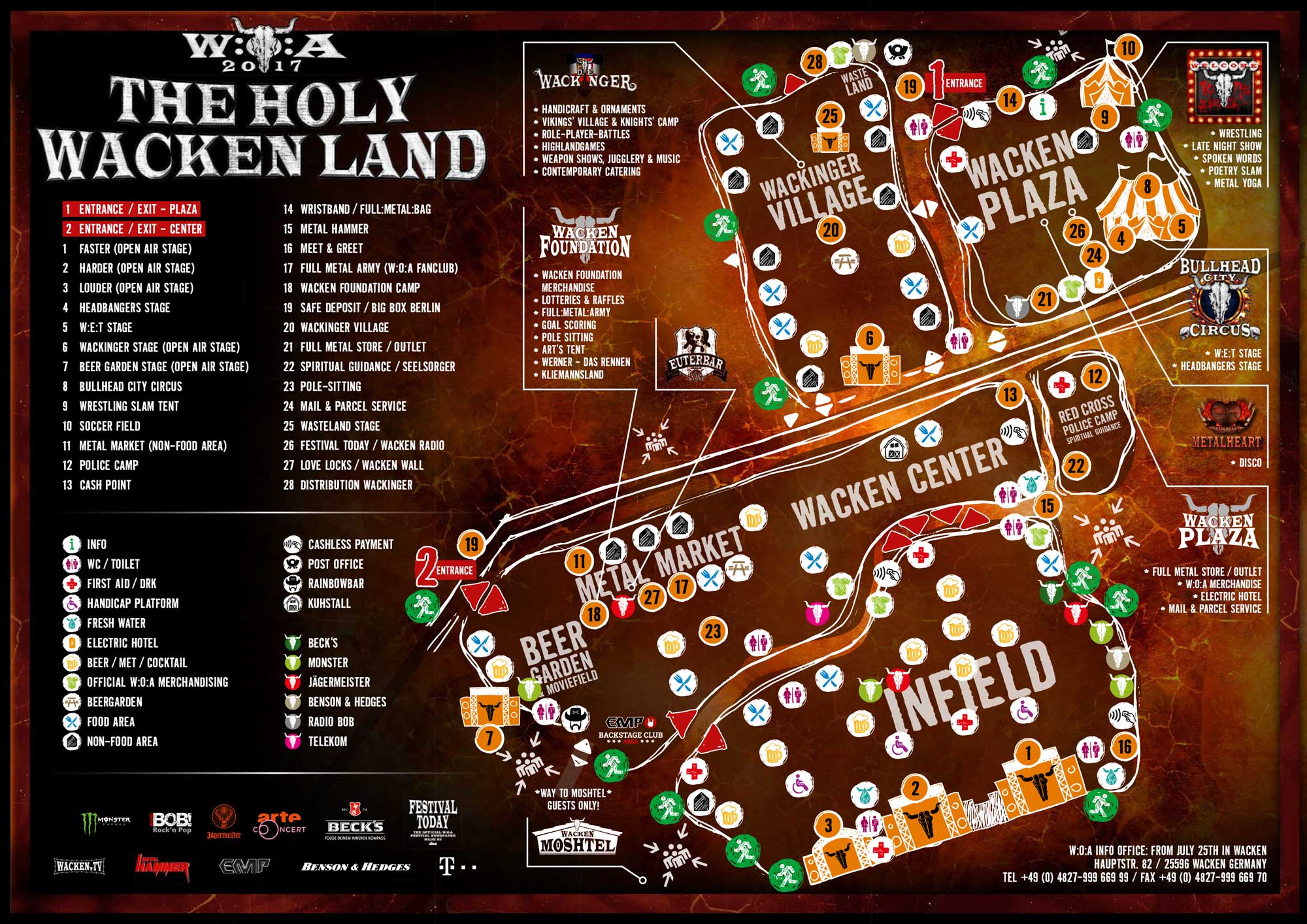 Übersichtskarten für das W:O:A 2017 | W:O:A - Wacken Open Air