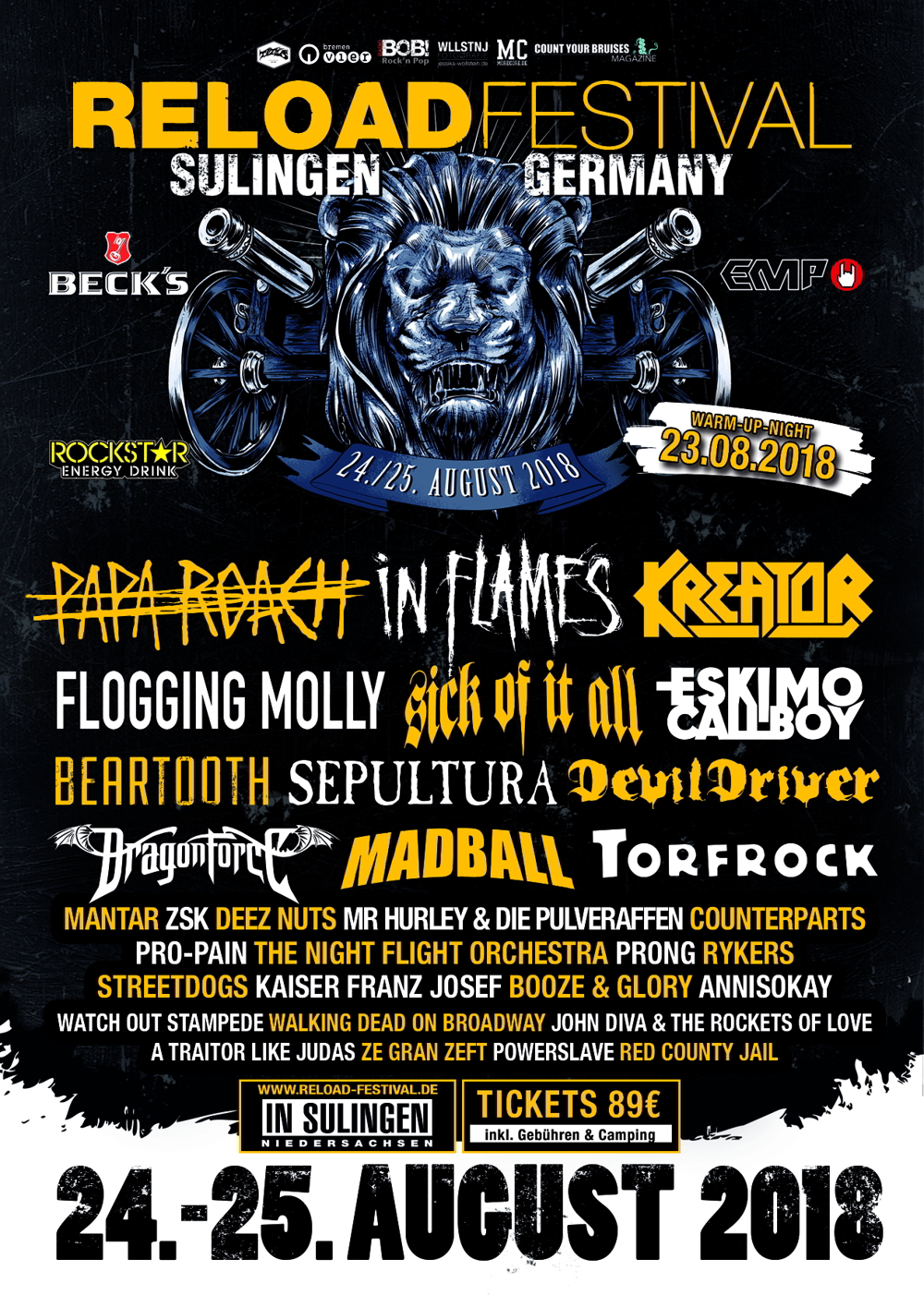 Reload Festival gibt Running Order bekannt; Tagestickets bei Metaltix